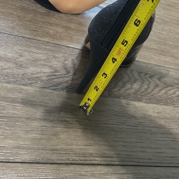 NWT BURJU Savage Ankle Closed Pointed Toe Wet Look With Sparkle Heel 15 - Picture 7 of 9